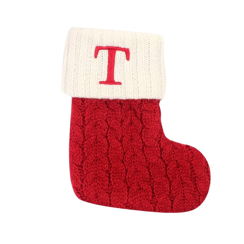 Enfeite de Natal Letras Vermelhas De Floco De Neve Meias De Natal Pingentes De árvore De Natal,