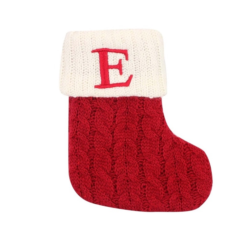 Enfeite de Natal Letras Vermelhas De Floco De Neve Meias De Natal Pingentes De árvore De Natal,
