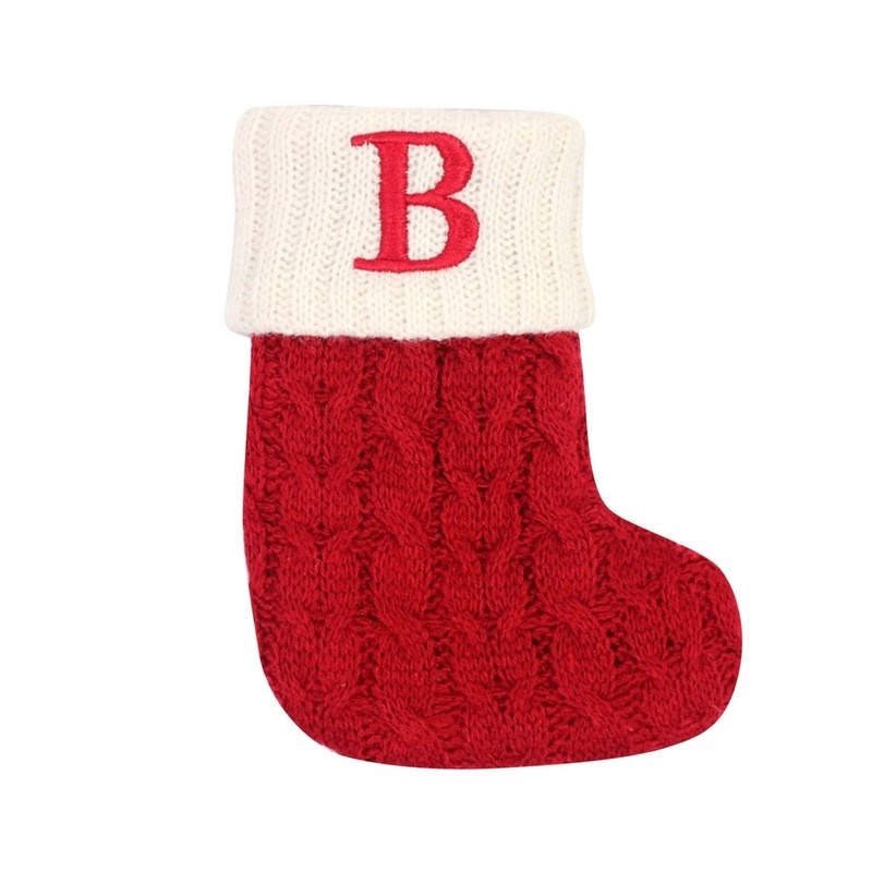 Enfeite de Natal Letras Vermelhas De Floco De Neve Meias De Natal Pingentes De árvore De Natal,