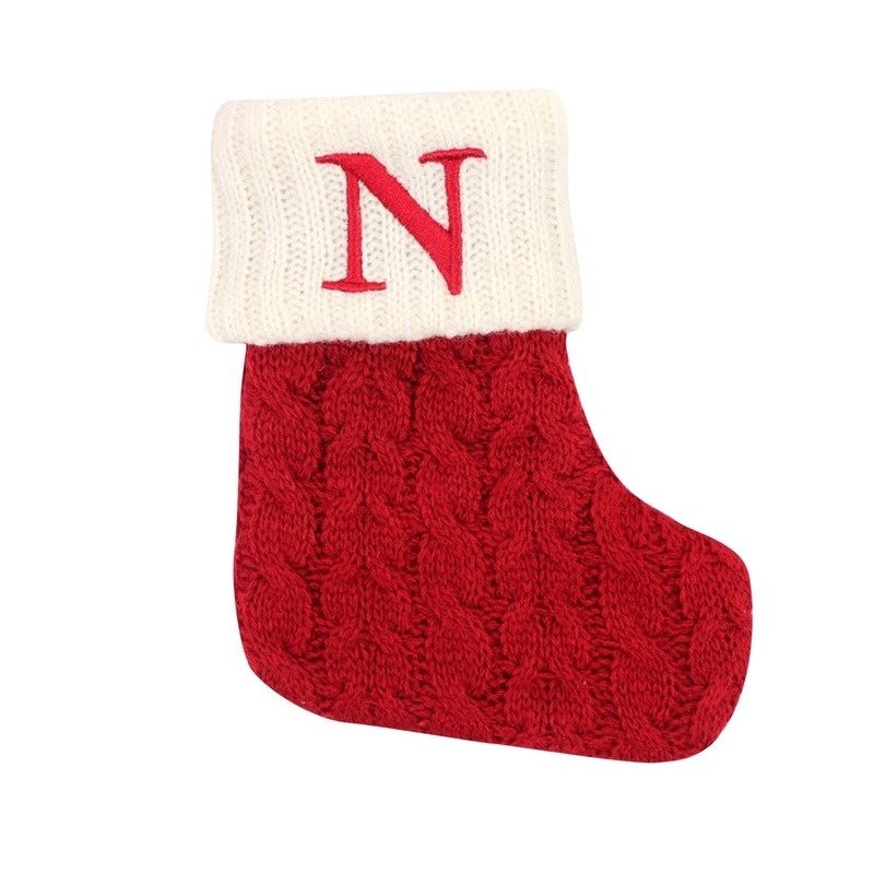 Enfeite de Natal Letras Vermelhas De Floco De Neve Meias De Natal Pingentes De árvore De Natal,