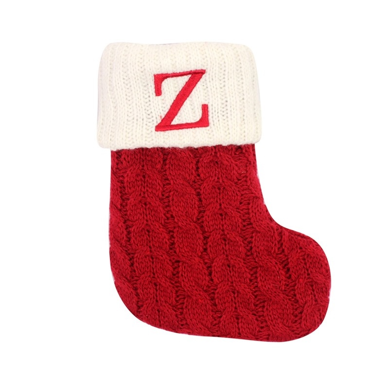 Enfeite de Natal Letras Vermelhas De Floco De Neve Meias De Natal Pingentes De árvore De Natal,