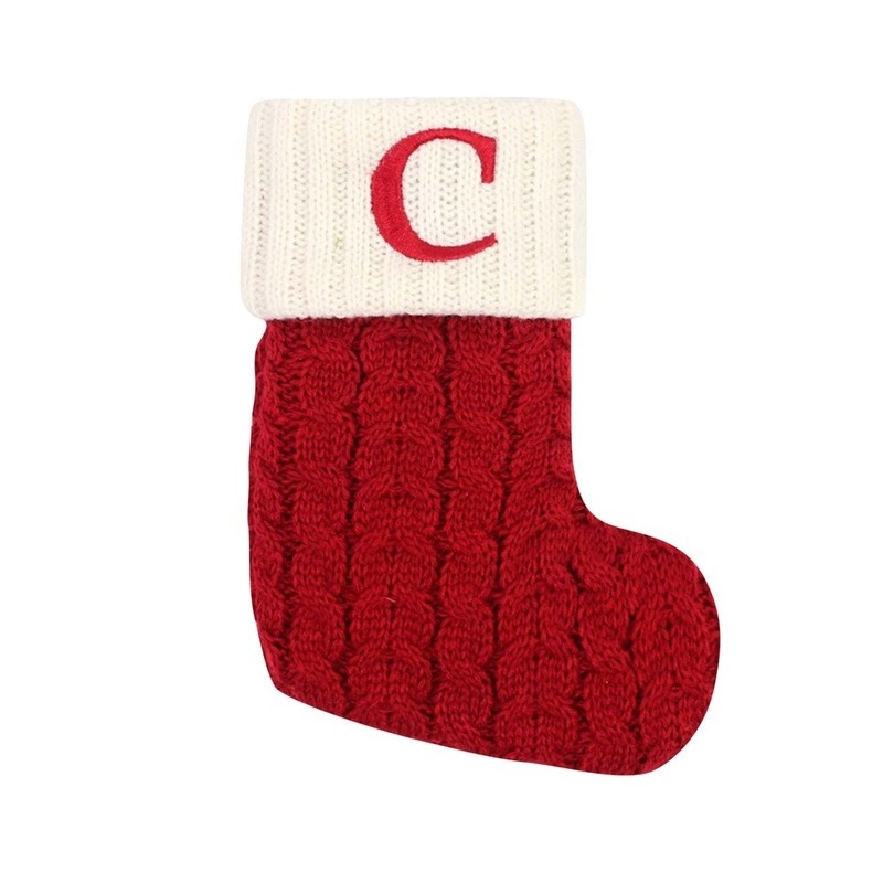 Enfeite de Natal Letras Vermelhas De Floco De Neve Meias De Natal Pingentes De árvore De Natal,