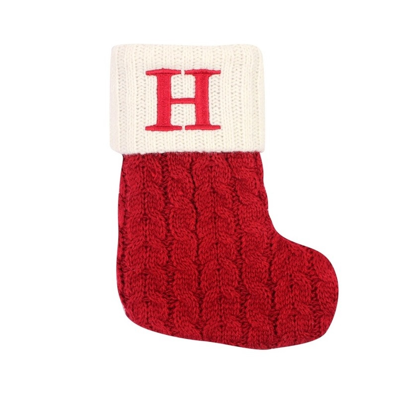 Enfeite de Natal Letras Vermelhas De Floco De Neve Meias De Natal Pingentes De árvore De Natal,