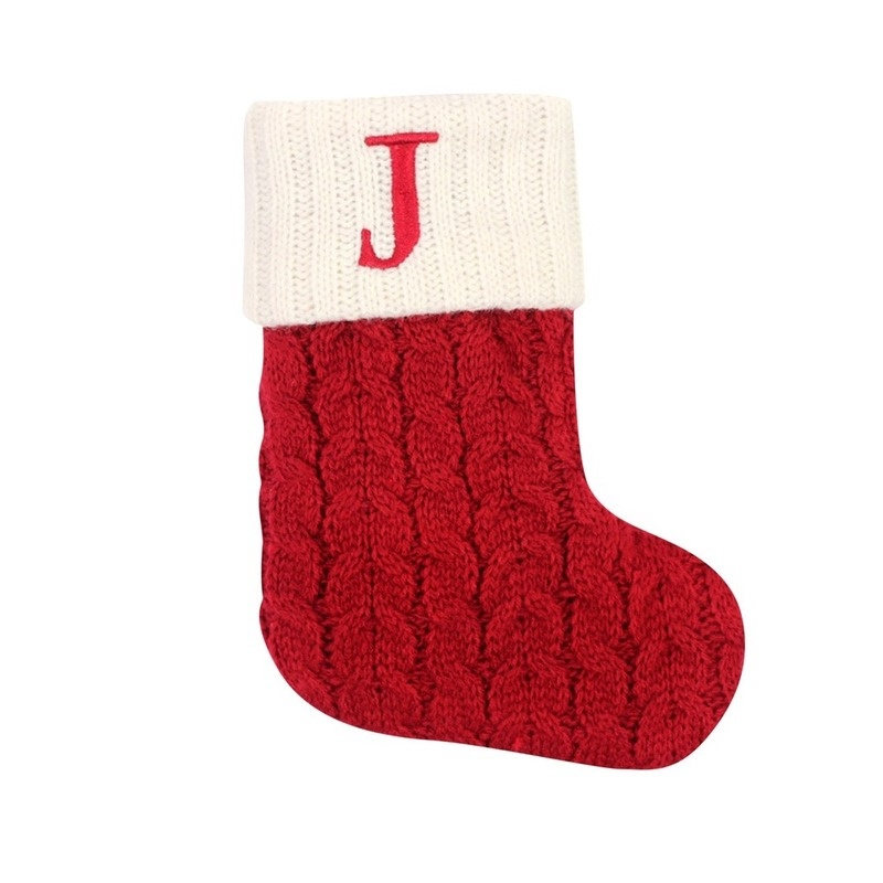 Enfeite de Natal Letras Vermelhas De Floco De Neve Meias De Natal Pingentes De árvore De Natal,