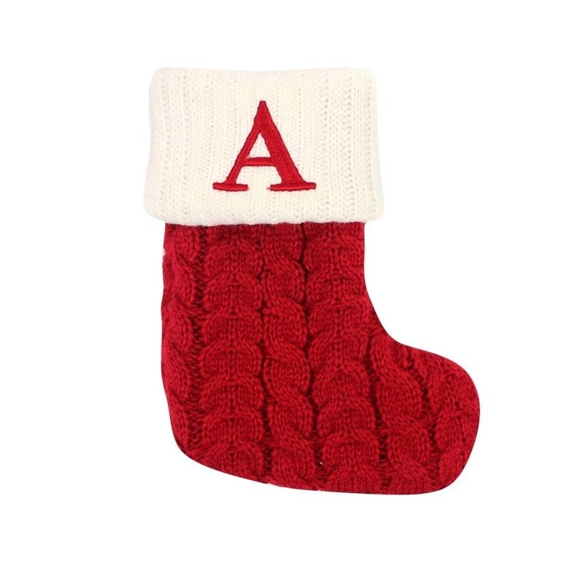 Enfeite de Natal Letras Vermelhas De Floco De Neve Meias De Natal Pingentes De árvore De Natal,