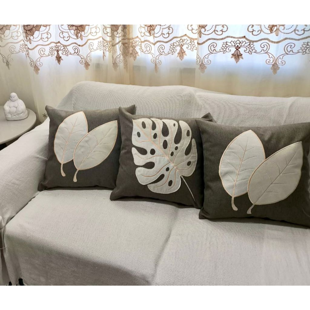 Kit de Capa de Almofada Linho Bordada Aplicada Decorativa - Escolha Sua Combinação