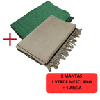 Kit 2 Mantas Natal Para Sofá 3,00 x 1,80M King Algodão Protetor Decoração Natal