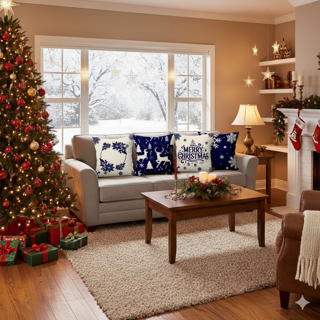 kit 4 capas de almofadas para o natal 