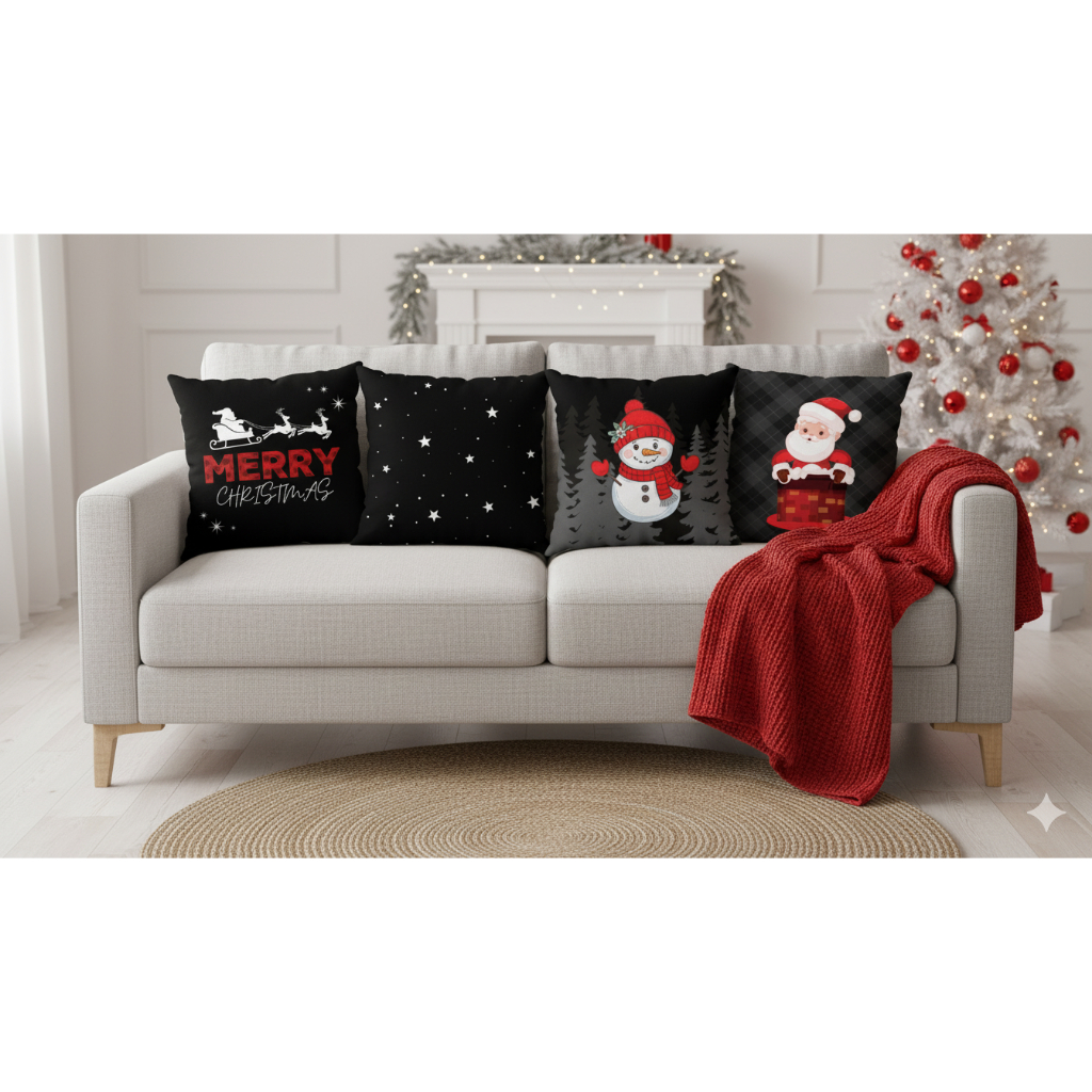 kit 4 capas de almofadas para o natal 