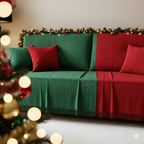 Kit 2 Mantas para Sofá 210x120 Natal Manta Natalina de Sofá Decoração Grande 100% Algodão Protetor Poltrona