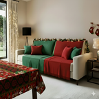 Kit 2 Mantas para Sofá 210x120 Natal Manta Natalina de Sofá Decoração Grande 100% Algodão Protetor Poltrona