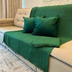 Kit 2 Mantas para Sofá 210x120 Natal Manta Natalina de Sofá Decoração Grande 100% Algodão Protetor Poltrona