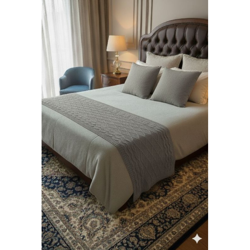 PESEIRA CAMA KING EM TRICOT MANTA TRANÇADO LUXO SOFÁ OU CAMA