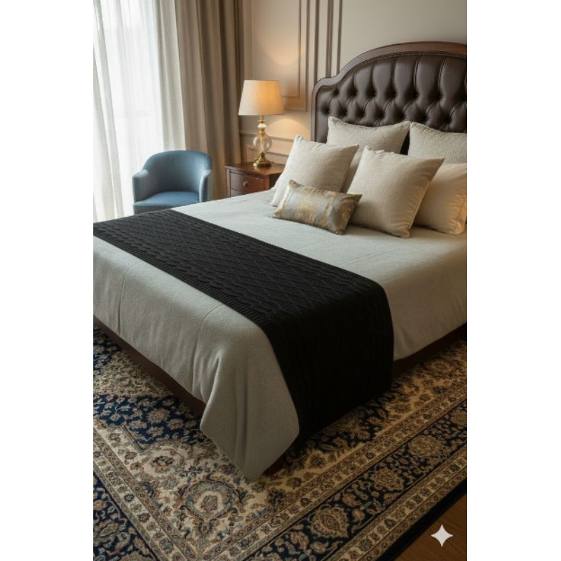 PESEIRA CAMA KING EM TRICOT MANTA TRANÇADO LUXO SOFÁ OU CAMA