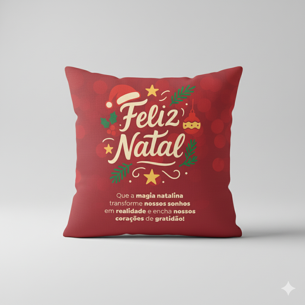 Capa de Almofada Decorativa 45x45cm Natal - Coleção Natal