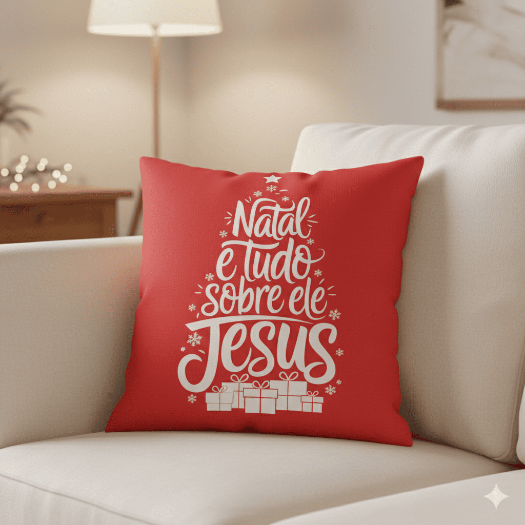 Capa de Almofada Decorativa 45x45cm Natal - Coleção Natal