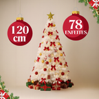 Kit Arvore de Natal Decorada 2,10m 132 Enfeites Grande Cheia 2 metros Enfeitada