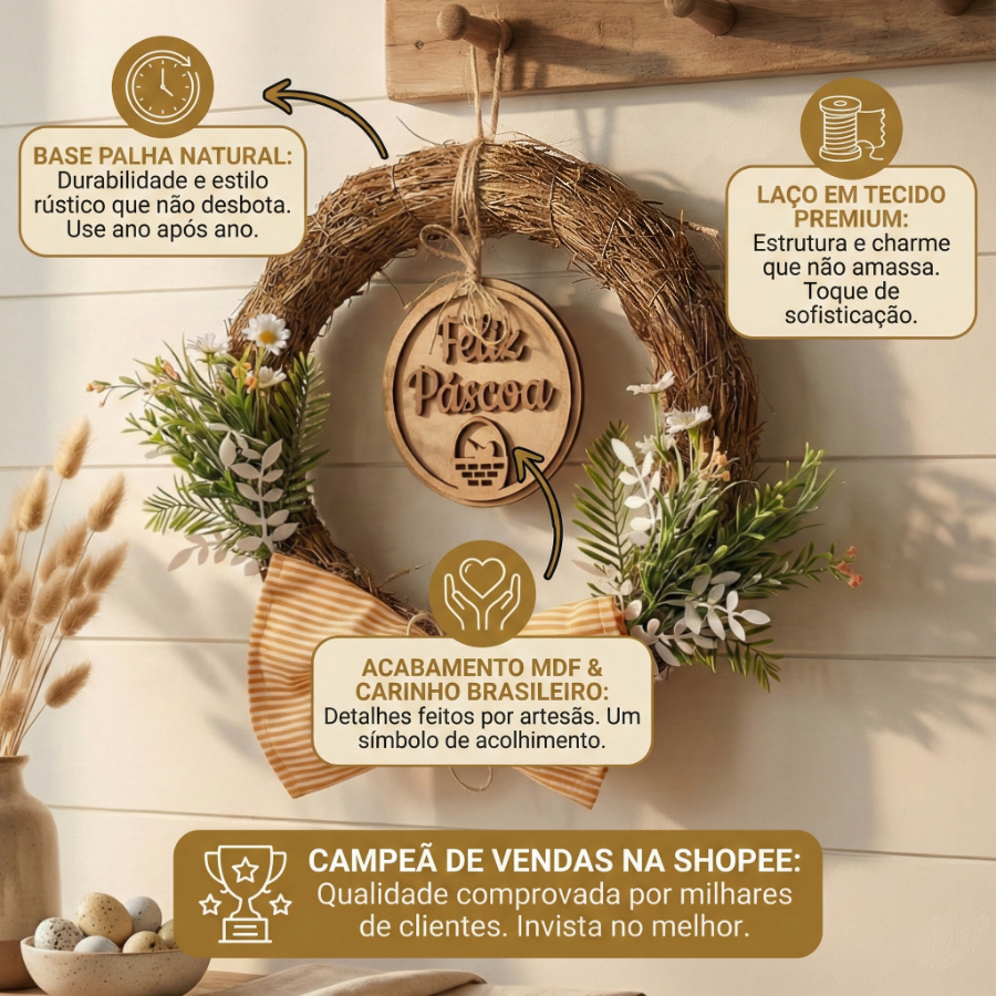 Guirlanda Páscoa Rústica 