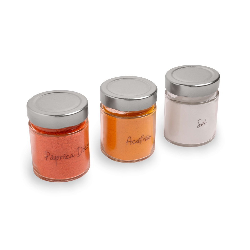 Kit 10 Porta Temperos Condimentos c/ 32 Adesivos de Temperos Potes de Vidro Organizador