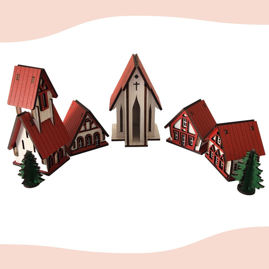 Vila de Natal com Igreja Decoração Natalina de Luxo Oferta