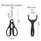 Conjunto De Facas Inox 6 Peças Antiaderente Com Cabo Reforçado Descascador E Tesoura Lucky Bazar