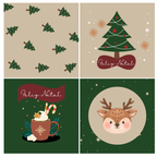 kit 4 capas de almofadas para o natal