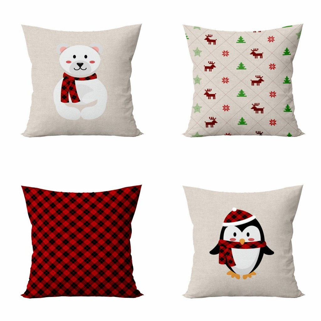 kit 4 capas de almofadas para o natal