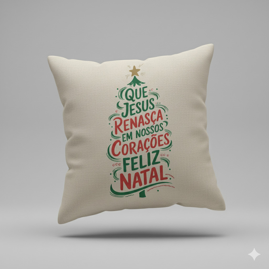 Capa de Almofada Decorativa 45x45cm Natal - Coleção Natal