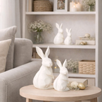 2 Coelhos Pascoa Decoração Moderna 