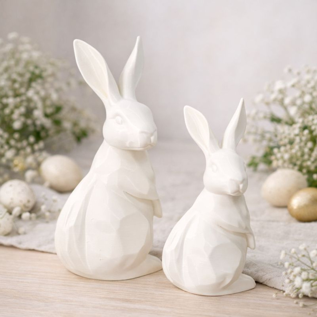 2 Coelhos Pascoa Decoração Moderna 